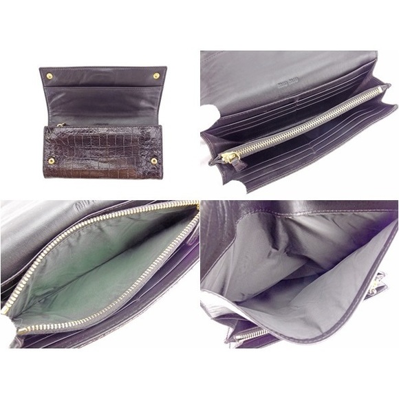 Miu Miu long wallet crocodile brown l1187s - Picture 7 of 7